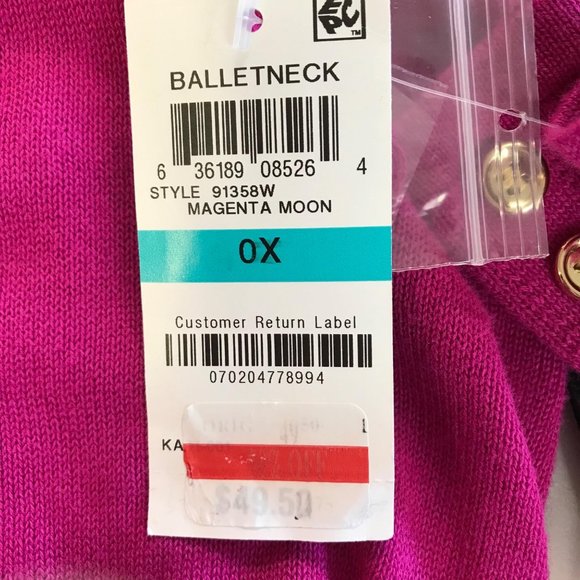 NWT Karen Scott Ballet Neck Sweater OX - Picture 5 of 5